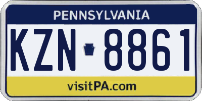 PA license plate KZN8861