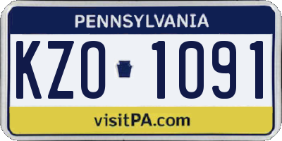 PA license plate KZO1091