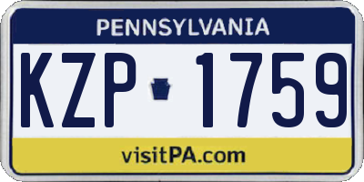 PA license plate KZP1759