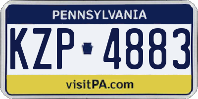 PA license plate KZP4883