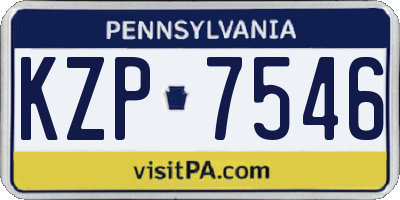 PA license plate KZP7546