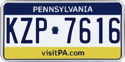 PA license plate KZP7616