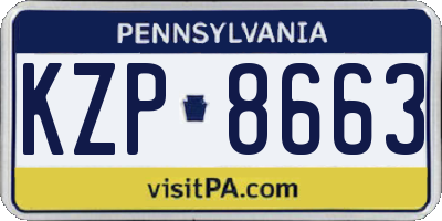 PA license plate KZP8663