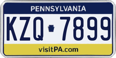 PA license plate KZQ7899