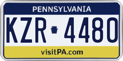 PA license plate KZR4480