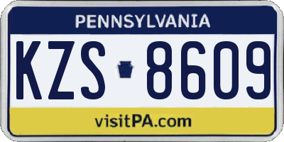PA license plate KZS8609