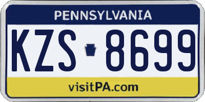 PA license plate KZS8699