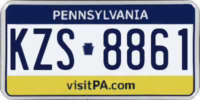 PA license plate KZS8861