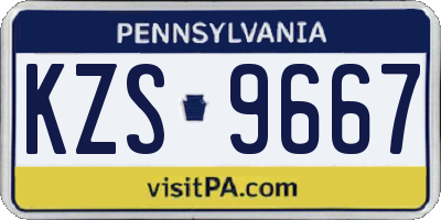 PA license plate KZS9667