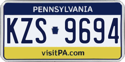 PA license plate KZS9694