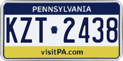 PA license plate KZT2438