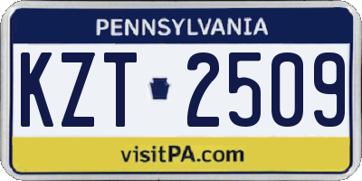 PA license plate KZT2509