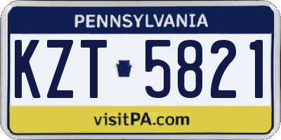 PA license plate KZT5821