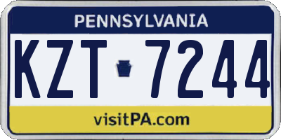 PA license plate KZT7244