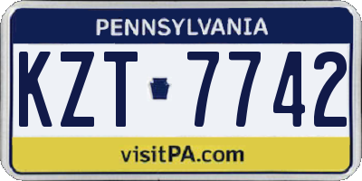 PA license plate KZT7742