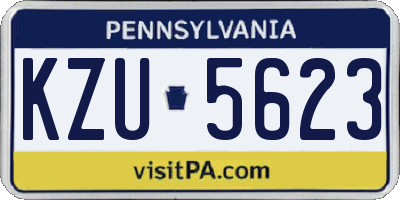PA license plate KZU5623