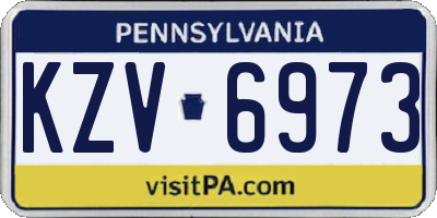 PA license plate KZV6973