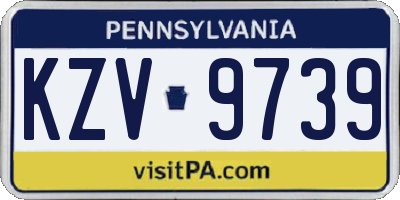 PA license plate KZV9739
