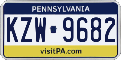 PA license plate KZW9682