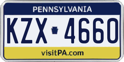 PA license plate KZX4660