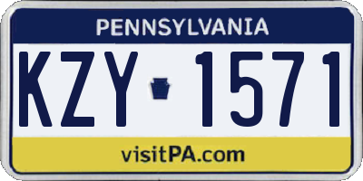 PA license plate KZY1571