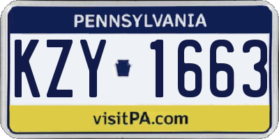 PA license plate KZY1663