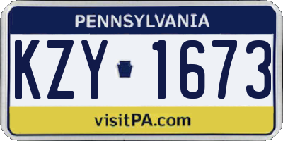 PA license plate KZY1673