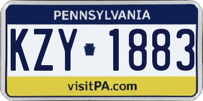 PA license plate KZY1883