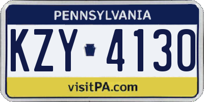 PA license plate KZY4130