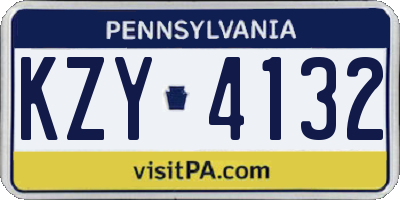 PA license plate KZY4132