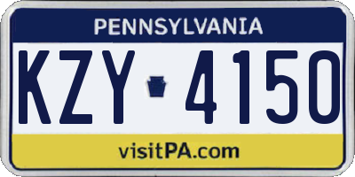 PA license plate KZY4150