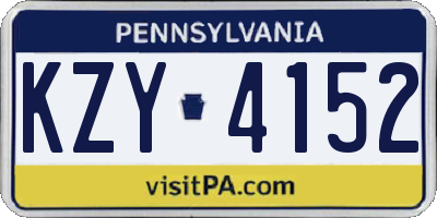 PA license plate KZY4152