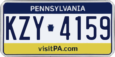 PA license plate KZY4159