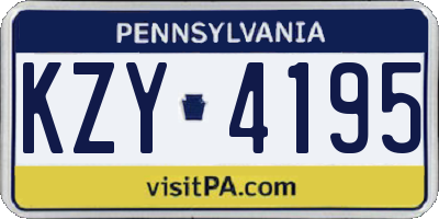 PA license plate KZY4195