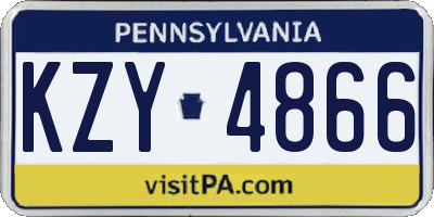PA license plate KZY4866
