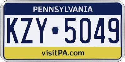 PA license plate KZY5049