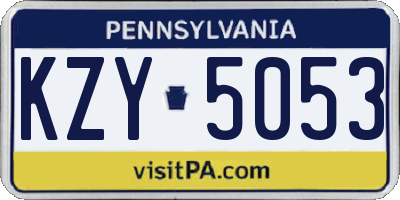 PA license plate KZY5053