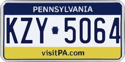 PA license plate KZY5064