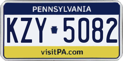 PA license plate KZY5082