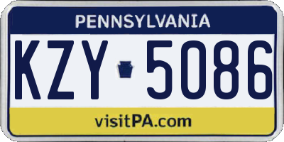 PA license plate KZY5086