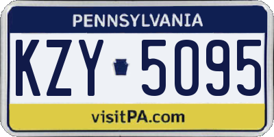 PA license plate KZY5095