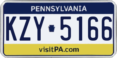 PA license plate KZY5166