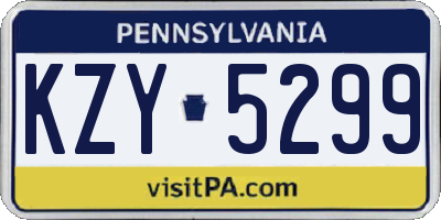 PA license plate KZY5299