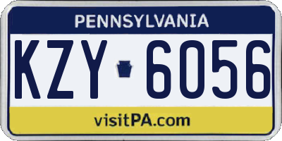 PA license plate KZY6056