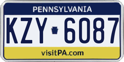 PA license plate KZY6087