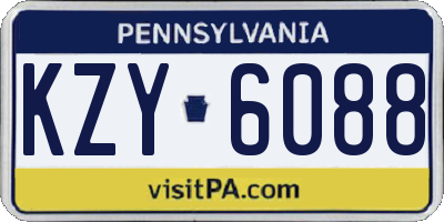 PA license plate KZY6088