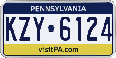 PA license plate KZY6124