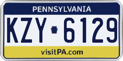 PA license plate KZY6129