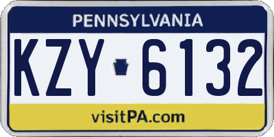PA license plate KZY6132