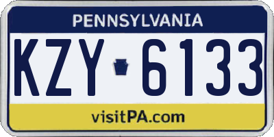PA license plate KZY6133